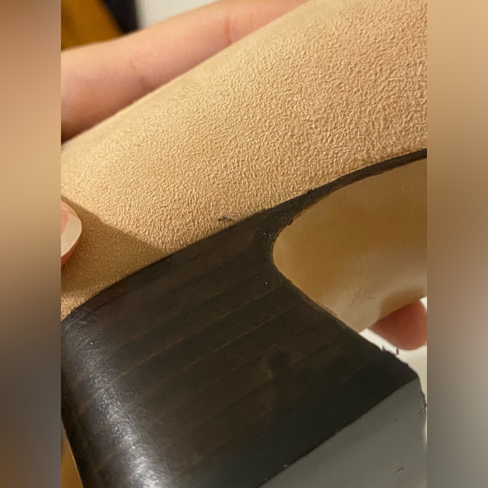 (NWOT) Gucci Vintage Suede Horse Bit Taupe Pink Mid-Heel Pointed Heels | 35C - Picture 12 of 16